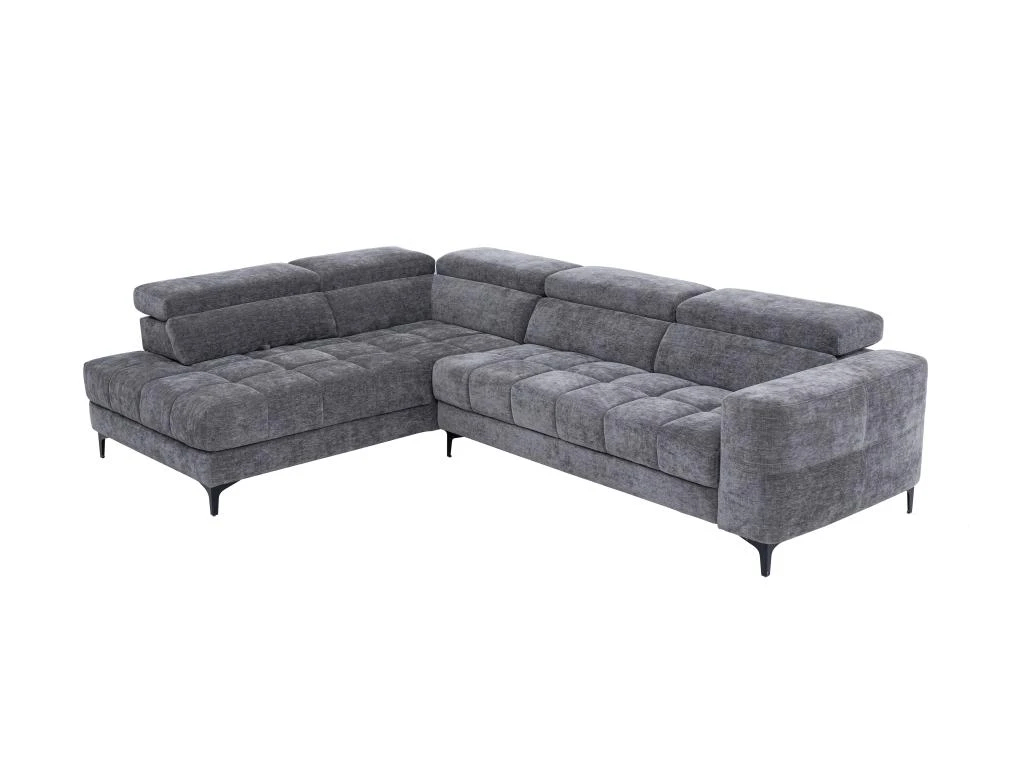 Canapé D'angle Gauche Relax électrique Avec Assise Coulissante En Tissu Anthracite MONISO 2 Canapé D'angle Gauche Relax électrique Avec Assise Coulissante En Tissu Anthracite MONISO – Image 2
