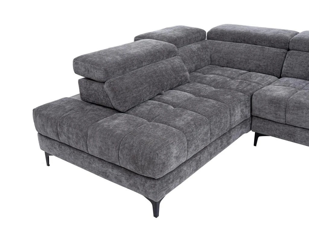 Canapé D'angle Gauche Relax électrique Avec Assise Coulissante En Tissu Anthracite MONISO 6 Canapé D'angle Gauche Relax électrique Avec Assise Coulissante En Tissu Anthracite MONISO – Image 6