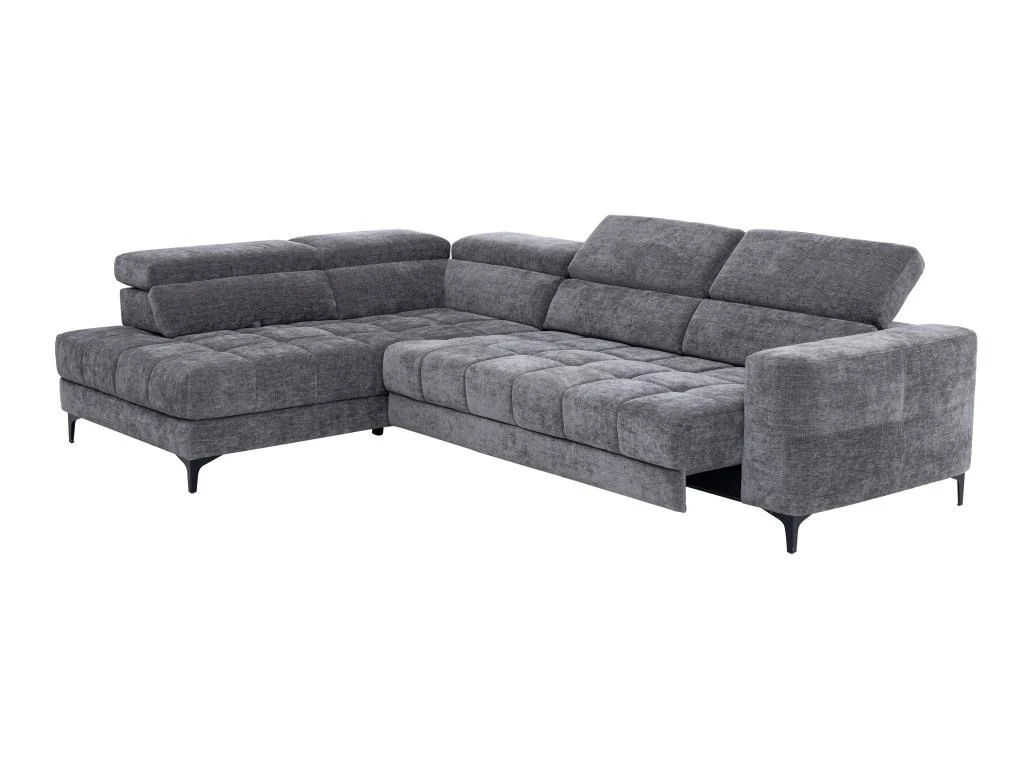 Canapé D'angle Gauche Relax électrique Avec Assise Coulissante En Tissu Anthracite MONISO 5 Canapé D'angle Gauche Relax électrique Avec Assise Coulissante En Tissu Anthracite MONISO – Image 5