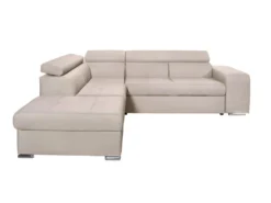 Canapé D'angle SOAN Convertible En Tissu - Beige - Angle Gauche