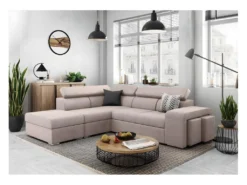 Canapé D'angle SOAN Convertible En Tissu - Beige - Angle Gauche -Canapé Soldes Boutique canape 22357869