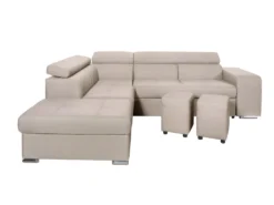 Canapé D'angle SOAN Convertible En Tissu - Beige - Angle Gauche -Canapé Soldes Boutique canape 22357871