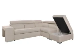 Canapé D'angle SOAN Convertible En Tissu - Beige - Angle Gauche -Canapé Soldes Boutique canape 22357875