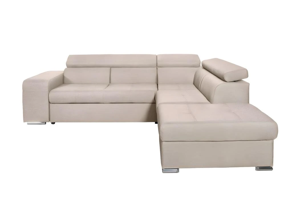 Canapé D'angle SOAN Convertible En Tissu - Beige - Angle Droit 1 Canapé D'angle SOAN Convertible En Tissu - Beige - Angle Droit