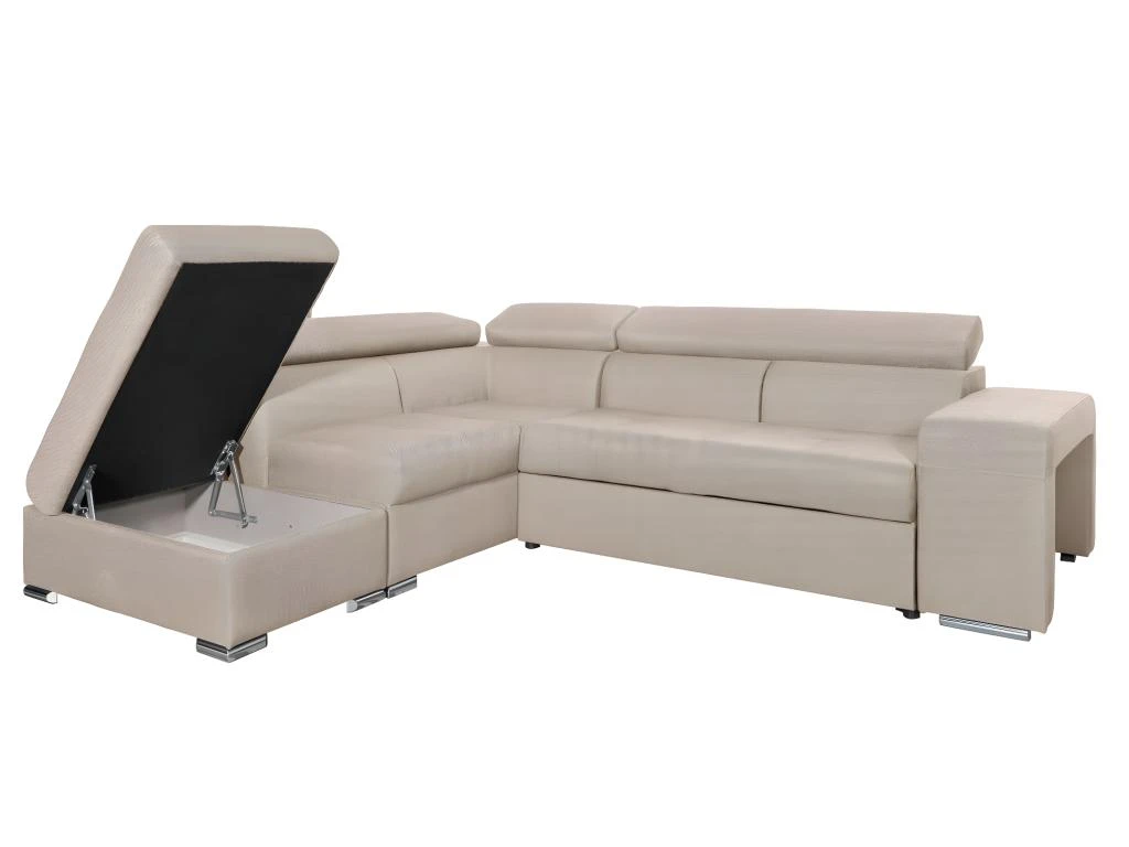 Canapé D'angle SOAN Convertible En Tissu - Beige - Angle Droit 5 Canapé D'angle SOAN Convertible En Tissu - Beige - Angle Droit – Image 5