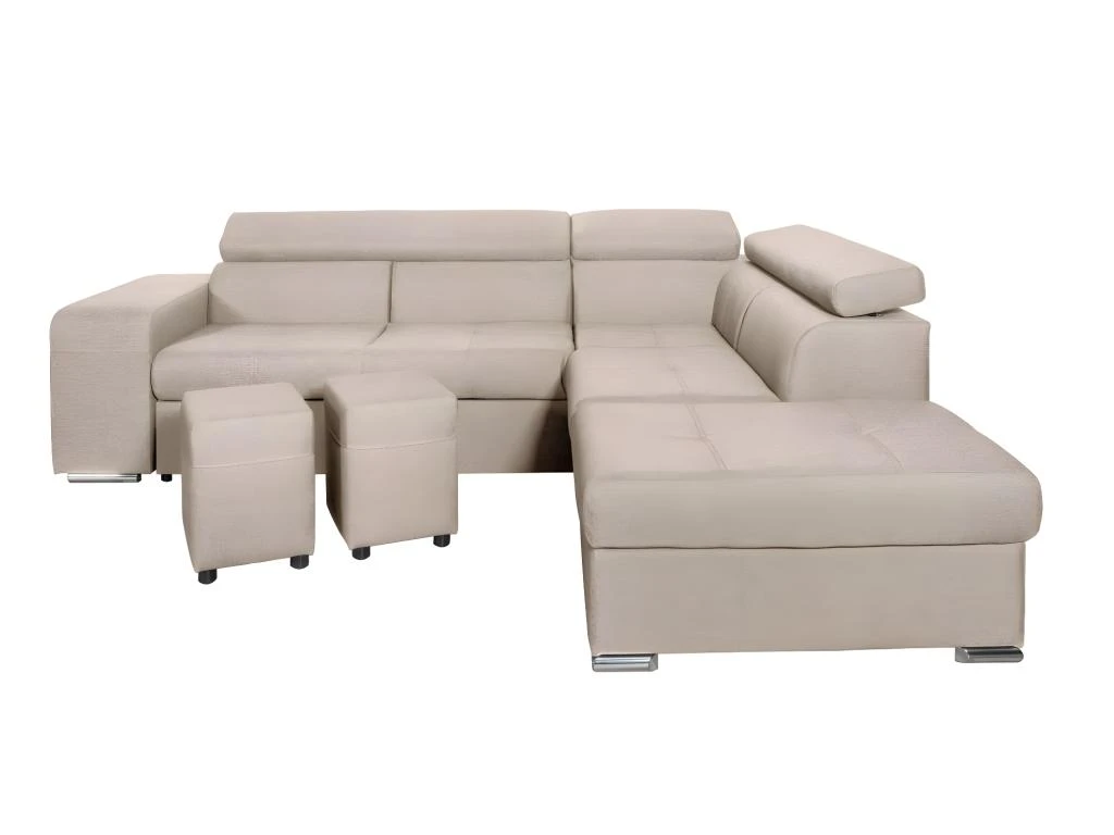 Canapé D'angle SOAN Convertible En Tissu - Beige - Angle Droit 7 Canapé D'angle SOAN Convertible En Tissu - Beige - Angle Droit – Image 7