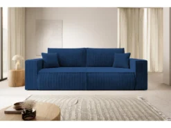 Canapé Convertible - 257x102 Cm - 3 Places - Bleu Marine - FARESE
