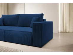 Canapé Convertible - 257x102 Cm - 3 Places - Bleu Marine - FARESE -Canapé Soldes Boutique canape 22358435
