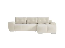 CASSANDRA - Canapé D'angle Convertible Avec Coffre En Tissu - Beige - Angle Droit -Canapé Soldes Boutique canape 22372131