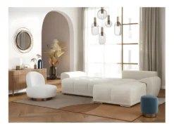 CASSANDRA - Canapé D'angle Convertible Avec Coffre En Tissu - Beige - Angle Droit -Canapé Soldes Boutique canape 22372133