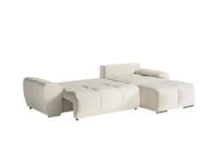 CASSANDRA - Canapé D'angle Convertible Avec Coffre En Tissu - Beige - Angle Droit -Canapé Soldes Boutique canape 22372139