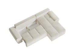 CASSANDRA - Canapé D'angle Convertible Avec Coffre En Tissu - Beige - Angle Droit -Canapé Soldes Boutique canape 22372141