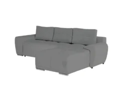 CASSANDRA - Canapé D'angle Convertible Avec Coffre En Tissu - Gris - Angle Droit -Canapé Soldes Boutique canape 22372195