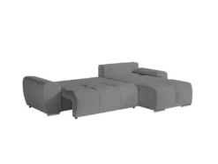 CASSANDRA - Canapé D'angle Convertible Avec Coffre En Tissu - Gris - Angle Droit -Canapé Soldes Boutique canape 22372197