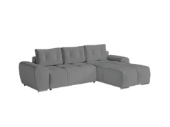 CASSANDRA - Canapé D'angle Convertible Avec Coffre En Tissu - Gris - Angle Droit -Canapé Soldes Boutique canape 22372201