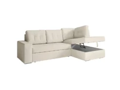 ADEN - Canapé D'angle Convertible Avec Coffre En Tissu - Beige - Angle Droit -Canapé Soldes Boutique canape 22372325