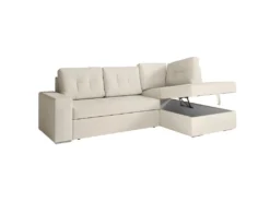 ADEN - Canapé D'angle Convertible Avec Coffre En Tissu - Beige - Angle Droit -Canapé Soldes Boutique canape 22372327