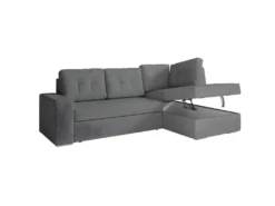 ADEN - Canapé D'angle Convertible Avec Coffre En Tissu - Gris - Angle Droit -Canapé Soldes Boutique canape 22372389