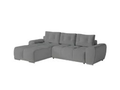 CASSANDRA - Canapé D'angle Convertible Avec Coffre En Tissu - Gris - Angle Gauche -Canapé Soldes Boutique canape 22372535