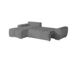 CASSANDRA - Canapé D'angle Convertible Avec Coffre En Tissu - Gris - Angle Gauche -Canapé Soldes Boutique canape 22372539
