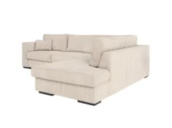 BELAMI - Canapé D'angle 4 Places En Velours Côtelé - Beige - Angle Droit -Canapé Soldes Boutique canape 22372619
