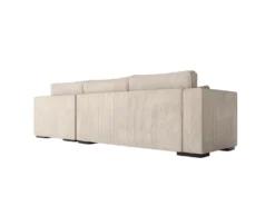 BELAMI - Canapé D'angle 4 Places En Velours Côtelé - Beige - Angle Droit -Canapé Soldes Boutique canape 22372623