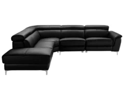 Canapé D'angle Relax électrique En Cuir SITIA - Noir - Angle Gauche -Canapé Soldes Boutique canape 223731