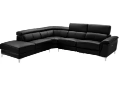 Canapé D'angle Relax électrique En Cuir SITIA - Noir - Angle Gauche -Canapé Soldes Boutique canape 223737