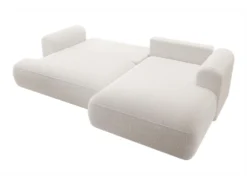 Canapé D'angle - 260 Cm - Avec Fonction De Couchage En Forme De L - Crème - Avec Coffre En Boucle - Côté Droit - OVO -Canapé Soldes Boutique canape 22413747