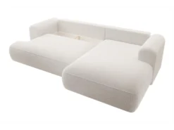 Canapé D'angle - 260 Cm - Avec Fonction De Couchage En Forme De L - Crème - Avec Coffre En Boucle - Côté Droit - OVO -Canapé Soldes Boutique canape 22413749