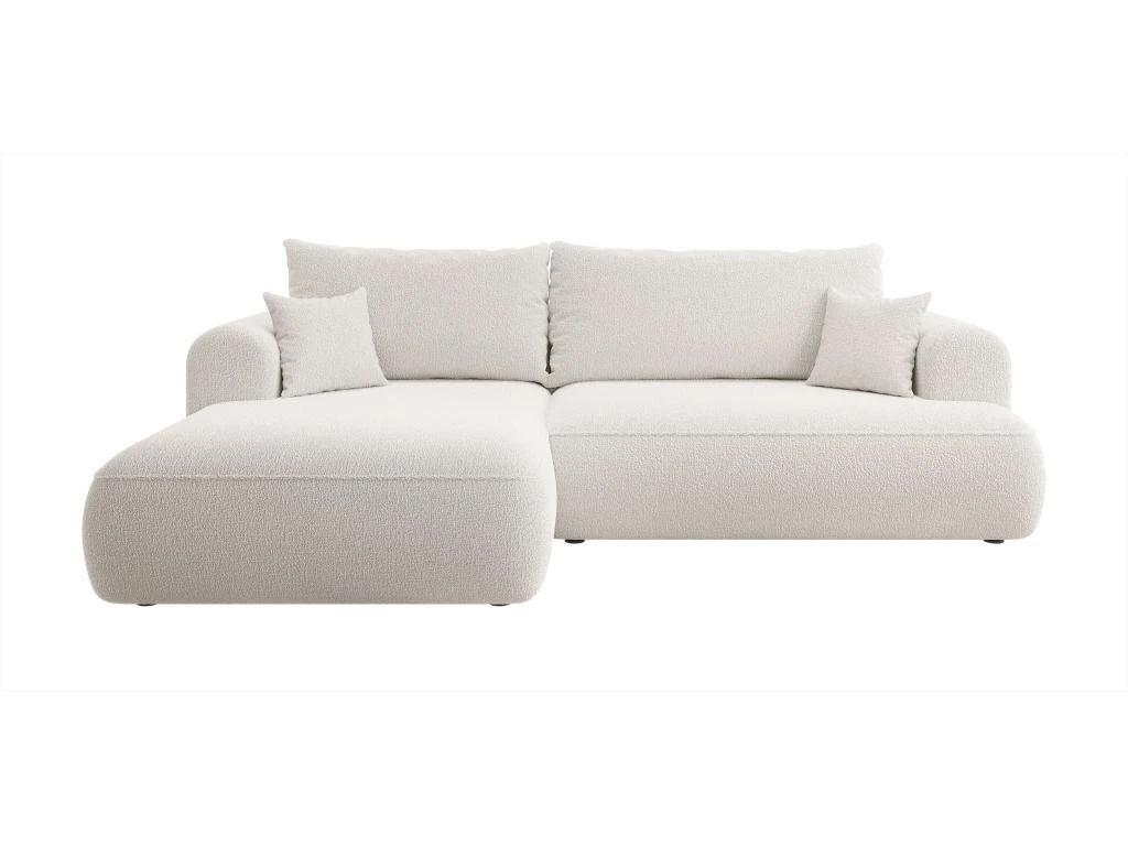 Canapé D'angle - 260 Cm - Avec Fonction De Couchage En Forme De L - Crème - Avec Coffre En Boucle - Côté Gauche - OVO 3 Canapé D'angle - 260 Cm - Avec Fonction De Couchage En Forme De L - Crème - Avec Coffre En Boucle - Côté Gauche - OVO – Image 3