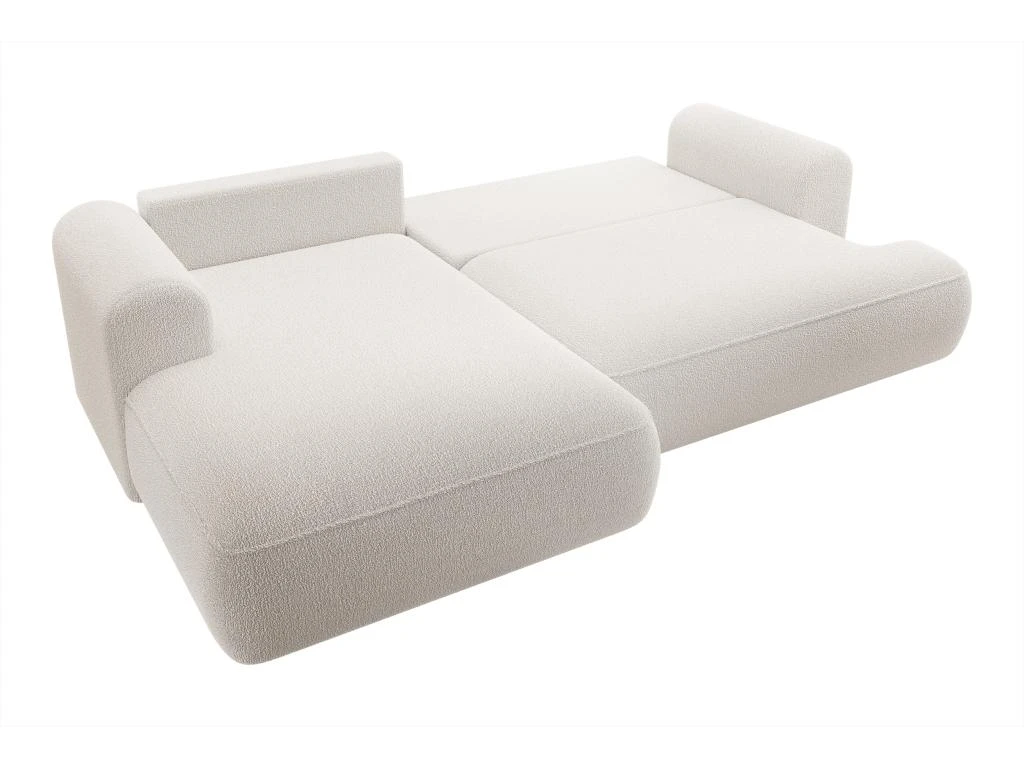 Canapé D'angle - 260 Cm - Avec Fonction De Couchage En Forme De L - Crème - Avec Coffre En Boucle - Côté Gauche - OVO 4 Canapé D'angle - 260 Cm - Avec Fonction De Couchage En Forme De L - Crème - Avec Coffre En Boucle - Côté Gauche - OVO – Image 4