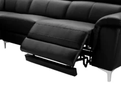 Canapé D'angle Relax électrique En Cuir SITIA - Noir - Angle Gauche -Canapé Soldes Boutique canape 224415