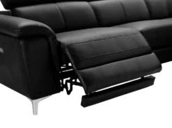 Canapé D'angle Relax électrique En Cuir SITIA - Noir - Angle Droit -Canapé Soldes Boutique canape 224419