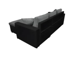 Canapé D'Angle MARIA Réversible Et Convertible Avec Coffre En Simili Et Microfibre - Gris Et Noir -Canapé Soldes Boutique canape 22447797