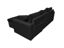 Canapé D'Angle MARIA Réversible Et Convertible Avec Coffre En Simili Et Microfibre - Noir -Canapé Soldes Boutique canape 22447957