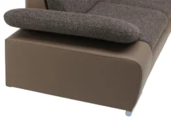 Canapé D'angle Convertible Avec Rangement En Tissu Et Simili RABELAIS - Bicolore Marron Et Taupe -Canapé Soldes Boutique canape 224925