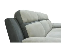 Canapé D'angle Droit Relax En Microfibre Gris Clair Et Bandes Anthracites TALCA -Canapé Soldes Boutique canape 22492881