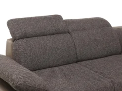 Canapé D'angle Convertible Avec Rangement En Tissu Et Simili RABELAIS - Bicolore Marron Et Taupe -Canapé Soldes Boutique canape 224929