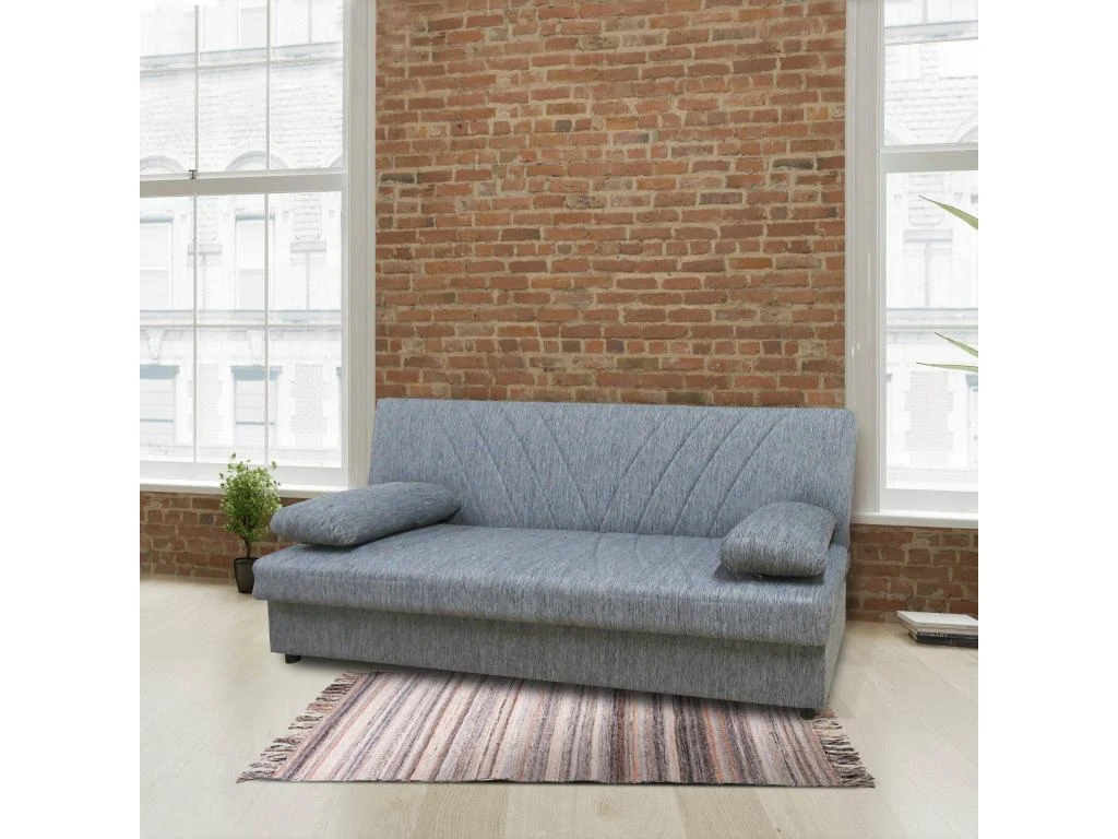 Canapé Dmalama, Canapé Conteneur 3 Places Avec 2 Coussins Inclus, Canapé De Salon En Tissu Rembourré Avec Ouverture Clic-clac, 181x81h88 Cm, Gris 4 Canapé Dmalama, Canapé Conteneur 3 Places Avec 2 Coussins Inclus, Canapé De Salon En Tissu Rembourré Avec Ouverture Clic-clac, 181x81h88 Cm, Gris – Image 4