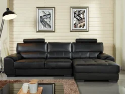 Canapé D'angle En Cuir METROPOLITAN II - Noir - Angle Droit -Canapé Soldes Boutique canape 225807