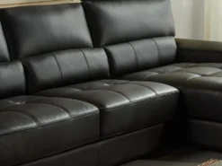 Canapé D'angle En Cuir METROPOLITAN II - Noir - Angle Droit -Canapé Soldes Boutique canape 225813