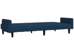 Canapé-lit à 2 Places Avec Repose-pied Bleu Velours -Canapé Soldes Boutique canape 22585321