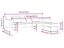 Canapé-lit 2 Places Et Deux Oreillers Et Repose-pied Gris Clair -Canapé Soldes Boutique canape 22585447