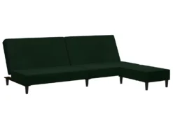 Canapé-lit à 2 Places Avec Repose-pied Vert Foncé Velours -Canapé Soldes Boutique canape 22585729