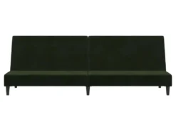 Canapé-lit à 2 Places Avec Repose-pied Vert Foncé Velours -Canapé Soldes Boutique canape 22585733