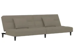 Canapé-lit 2 Places 2 Oreillers Repose-pied Gris Clair Velours -Canapé Soldes Boutique canape 22585789