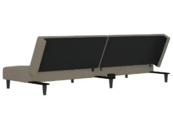 Canapé-lit 2 Places 2 Oreillers Repose-pied Gris Clair Velours -Canapé Soldes Boutique canape 22585793