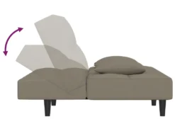 Canapé-lit 2 Places 2 Oreillers Repose-pied Gris Clair Velours -Canapé Soldes Boutique canape 22585795