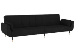 Canapé-lit 2 Places Et Tabouret Deux Oreillers Noir Velours 13 Canapé-lit 2 Places Et Tabouret Deux Oreillers Noir Velours -Canapé Soldes Boutique canape 22585869